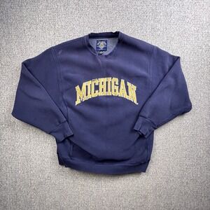 Vintage Michigan Wolverines Sweatshirt Men M Crewneck Sweater Sewn Y2K 00s